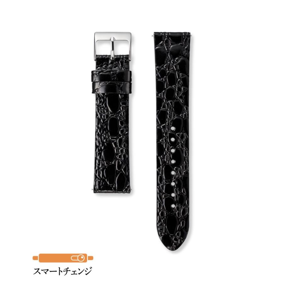 SEIKO（セイコー） バンド 腕時計 19mm RS11C19BK 牛革ワニマルフ型押