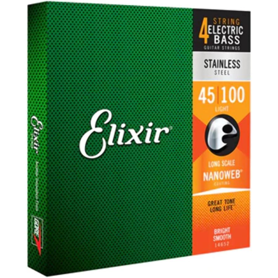 Elixir エリクサー ベース弦 NANOWEB ステンレス Long Scale Light .045-.100#14652