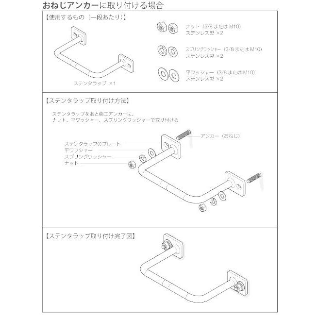 タラップ 足掛け はしご あと施工 座付型 ステンレス SUS304 19φ x 300