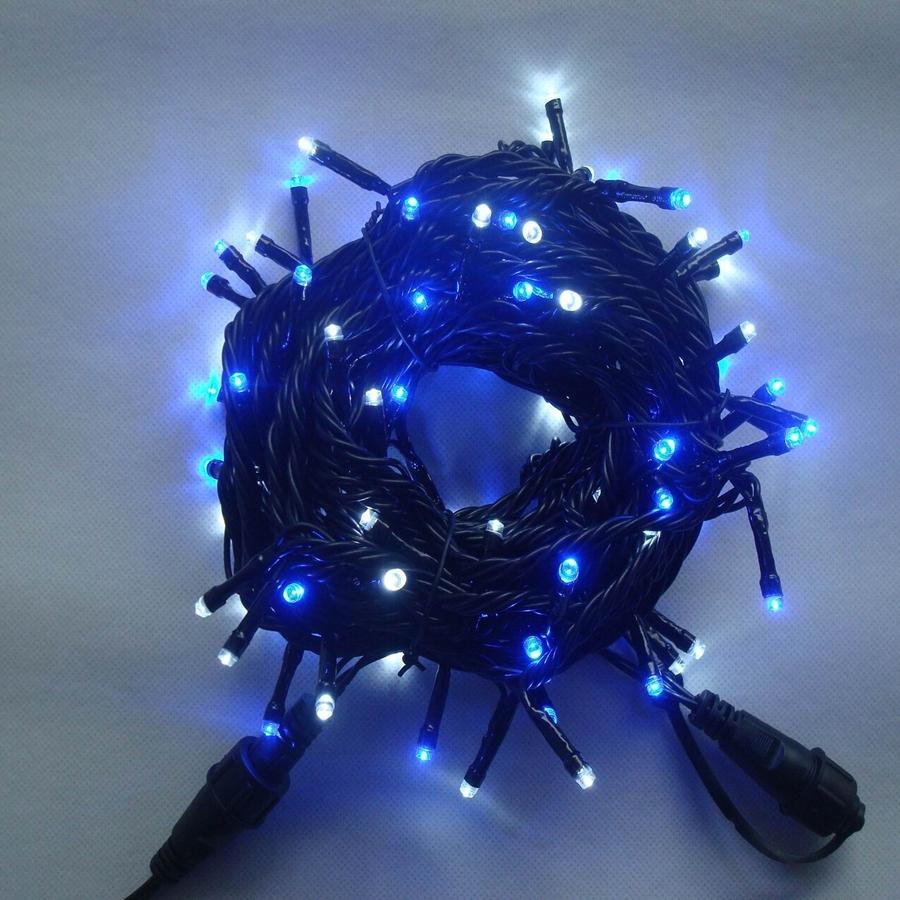 イルミネーション 屋外 LED ストレート 10m 100球 ホワイト＆ブルー