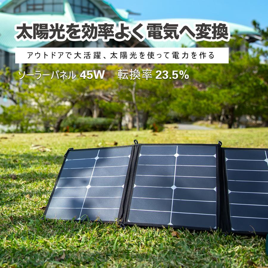 処分価格】ソーラーパネル 折り畳み 薄型 45W 防災 停電対策