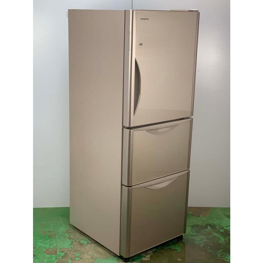 中古 2017年製日立 265L 3ドア ノンフロン冷凍冷蔵庫 R-S2700GV(xn