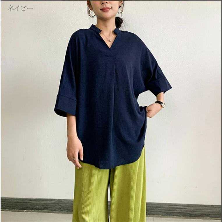即納 シャツ シャツブラウス ドルマン スキッパー チュニック 着痩せ