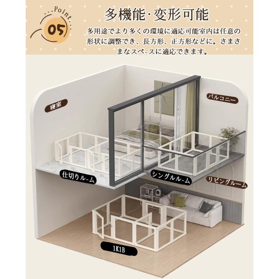 ペットサークル フェンス ドア付き 犬 サークル 透明 半透明 サークル