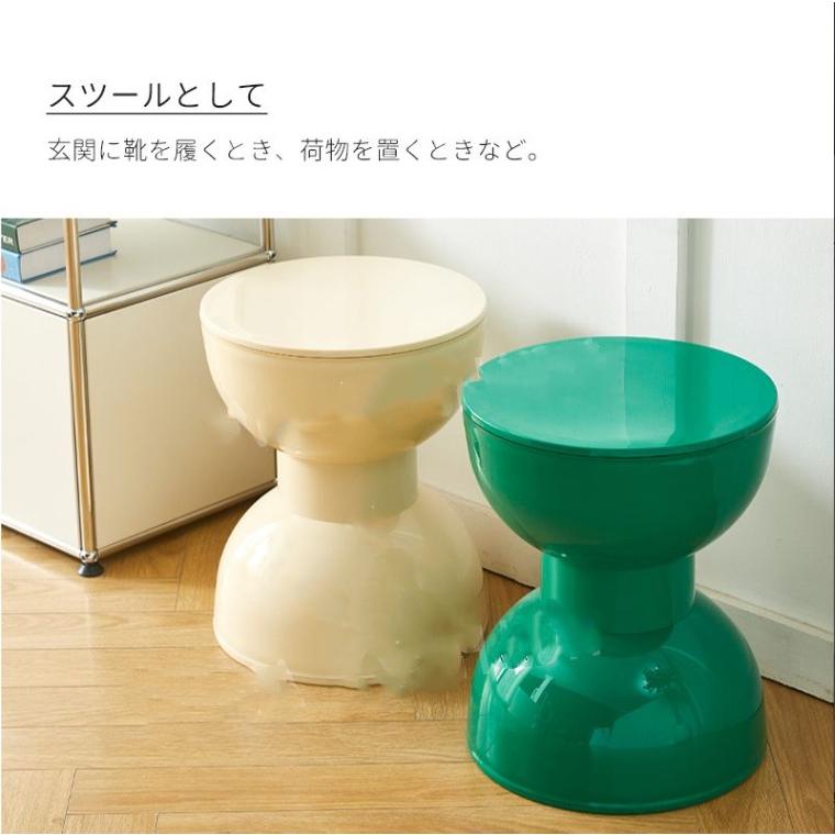 【美品】北欧風 スツール 2個セット オットマン グリーン 丸型 スツール オットマン おしゃれ 北欧 デスクチェア 白 ホワイト