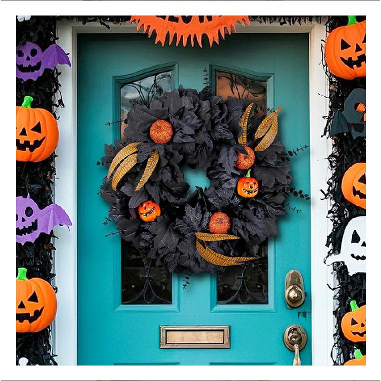 ハロウィンリース ハロウイン 屋外 花 カボチャ かぼちゃ 秋 玄関ドア