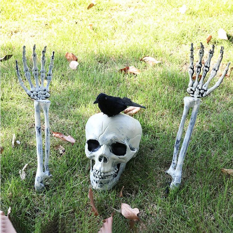 5点セット ハロウィン 骸骨 飾り スカル モデル 頭蓋骨 アーム 怖い