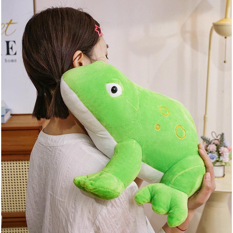 ぬいぐるみ カエル リアル 蛙 グリーン オレンジ ふわふわ モコモコ