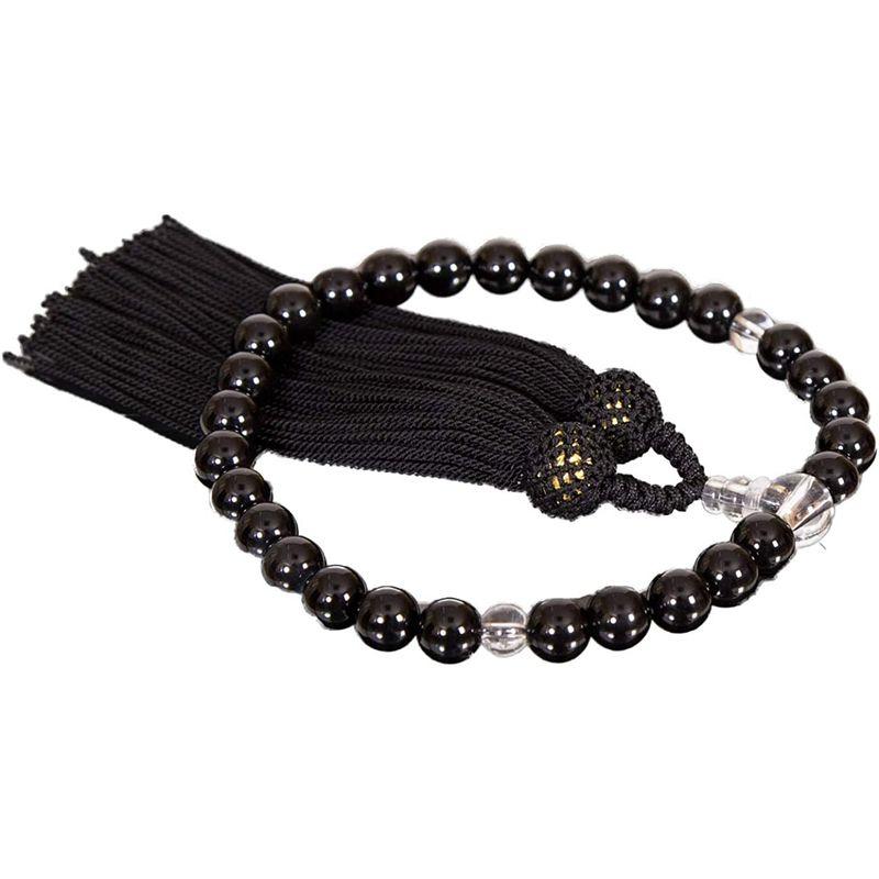 宅配便送料無料宅配便送料無料片手念珠 天然石 オニキス 桐箱入り 女性