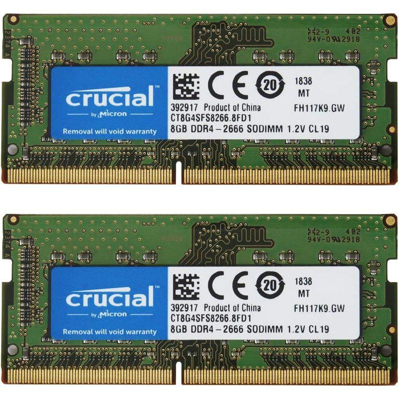 本日超得 2枚セット Crucial ノートPC用 メモリ PC4-21300(DDR4-2666) 8GB SODIMM CT8G4SFS8266