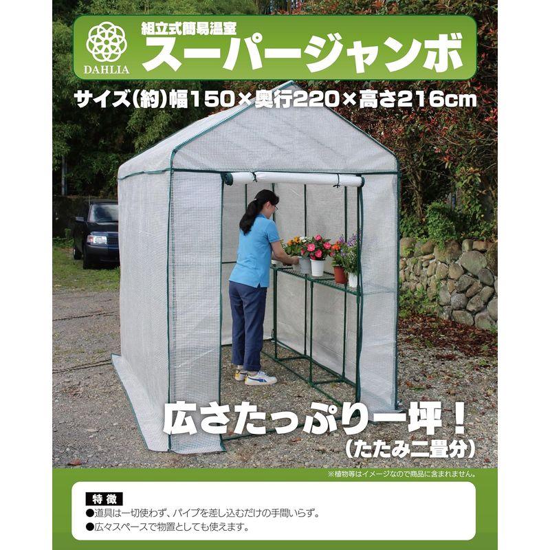 マルハチ産業 組立式簡易温室 スーパージャンボ 103157 奥行220×高さ216×幅150cm - 4