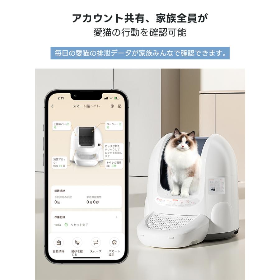オープンタイプ】自動 ネコトイレ 自動清掃 アプリ対応 65L大 オープンタイプ】自動 ネコトイレ 自動清掃 アプリ対応 65L大