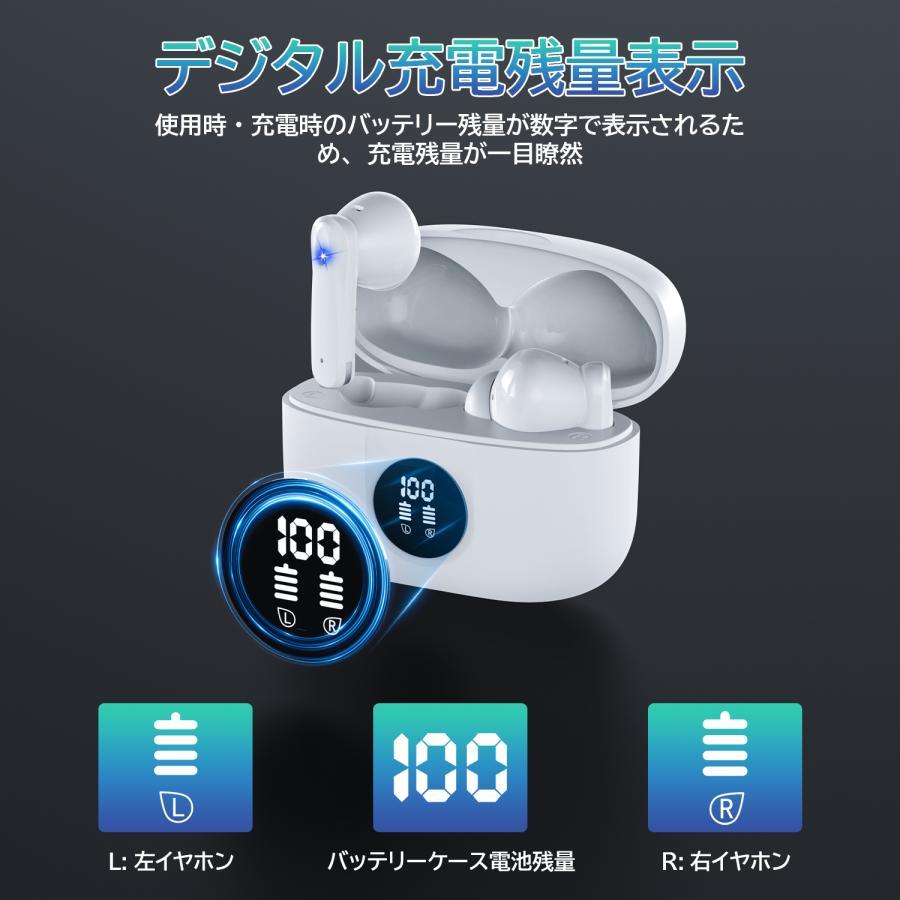 WAPIK ワイヤレスイヤホン イヤホン 高音質HiFi Bluetooth5.3 ノイズ