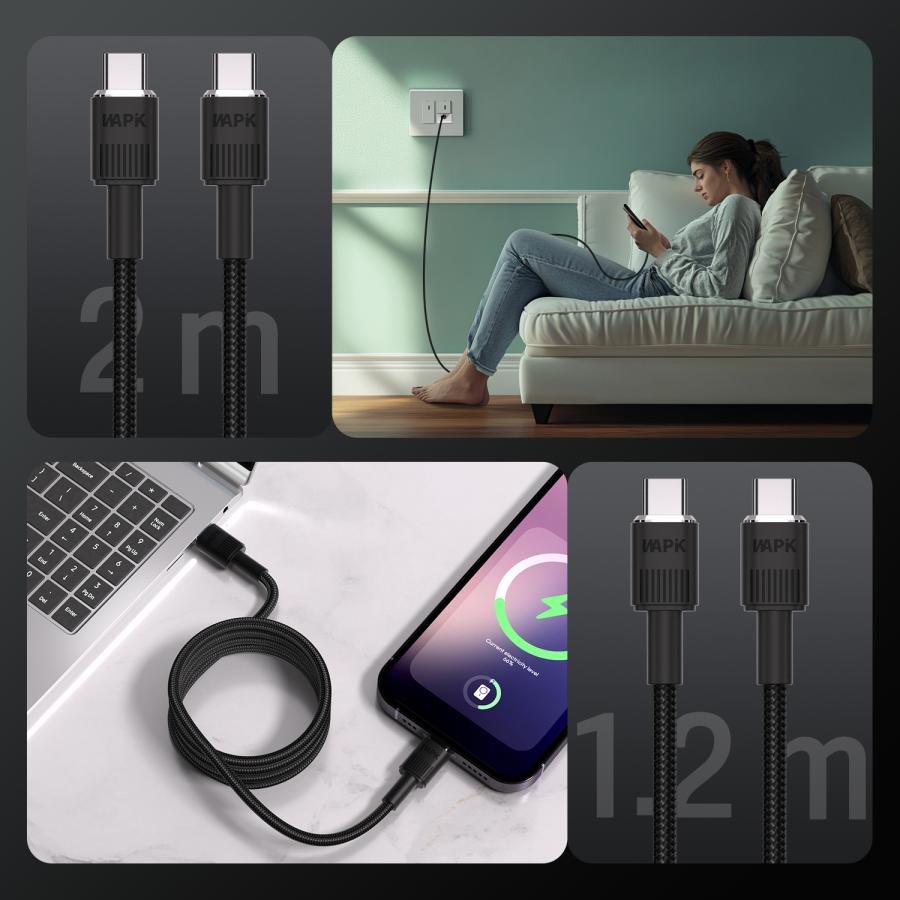 WAPIK USB Type-C iphone 充電ケーブル iphone充電コード アイホン充電