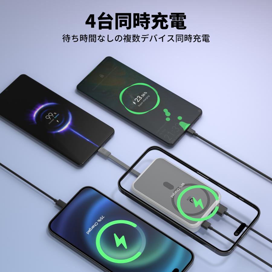 モバイルバッテリー スマホ充電器 大容量 防災電源 10000mAh 小型 急速充電器 PSE認証済 残量表示 携帯充電器 iPhone/iPad/Android対応 送料無料 | WAPIK | 05