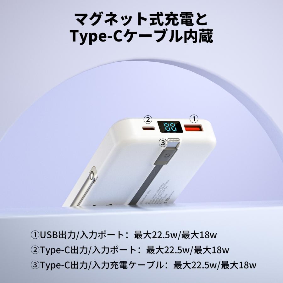 モバイルバッテリー スマホ充電器 大容量 防災電源 10000mAh 小型 急速充電器 PSE認証済 残量表示 携帯充電器 iPhone/iPad/Android対応 送料無料 | WAPIK | 06