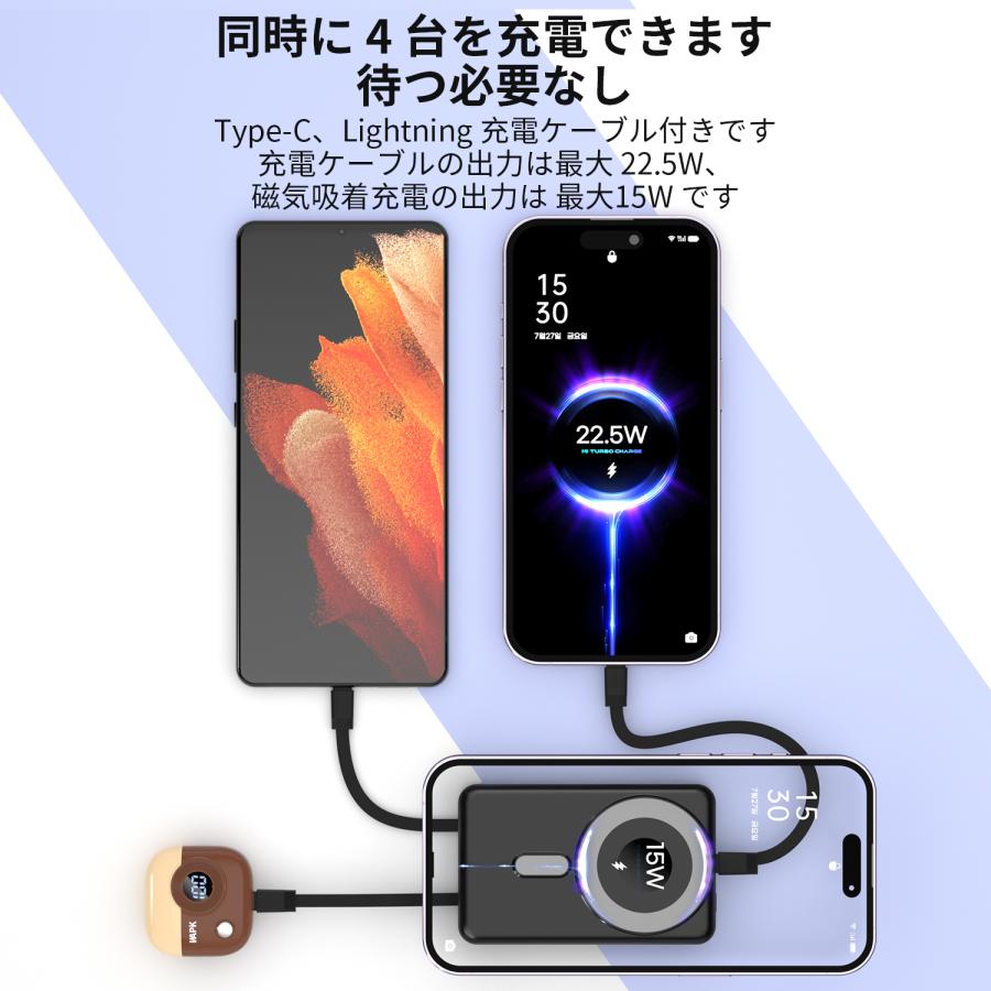 モバイルバッテリー スマホ充電器 大容量 防災電源 10000mAh 小型 急速充電器 PSE認証済 残量表示 携帯充電器 iPhone/iPad/Android対応 送料無料 | WAPIK | 04