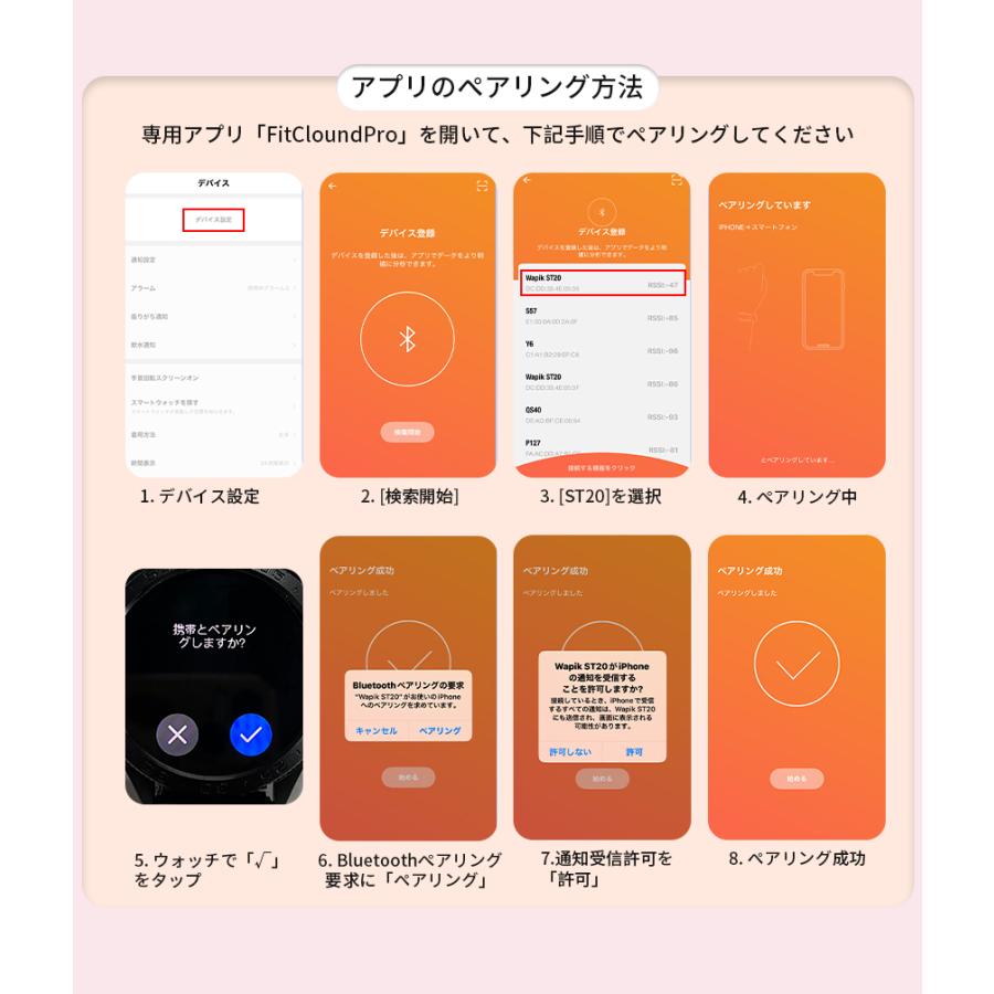 スマートウォッチ 日本製センサー 腕時計 メンズ レディース 運動記録 24H健康管理 着信通知 スマートブレスレット IP68防水 音声通話 歩数計 スポーツ記録の画像