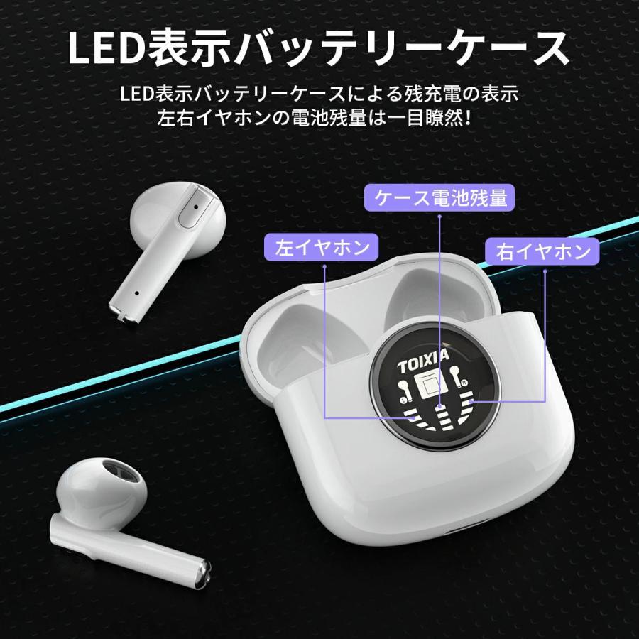 WAPIK ワイヤレスイヤホン bluetooth5.2 電力表示 タッチ操作 防水性