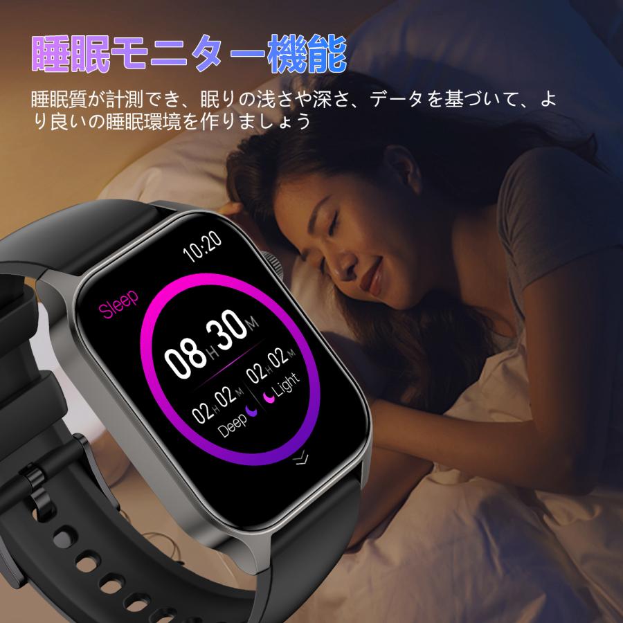 WAPIK スマートウォッチ 血糖値 血圧測定 通話機能 着信通知 心拍数 血