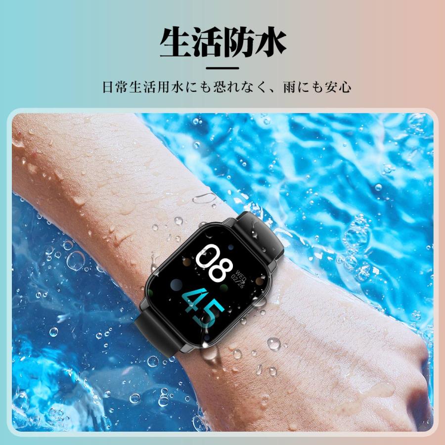 スマートウォッチ 血糖値 血圧測定 血中酸素 心拍数 着信通知 女性生理健康管理 睡眠検測 体温測定 歩数計 音楽再生 カメラ制御 IP67防水 腕上げ点灯 天気予報 | WAPIK | 13