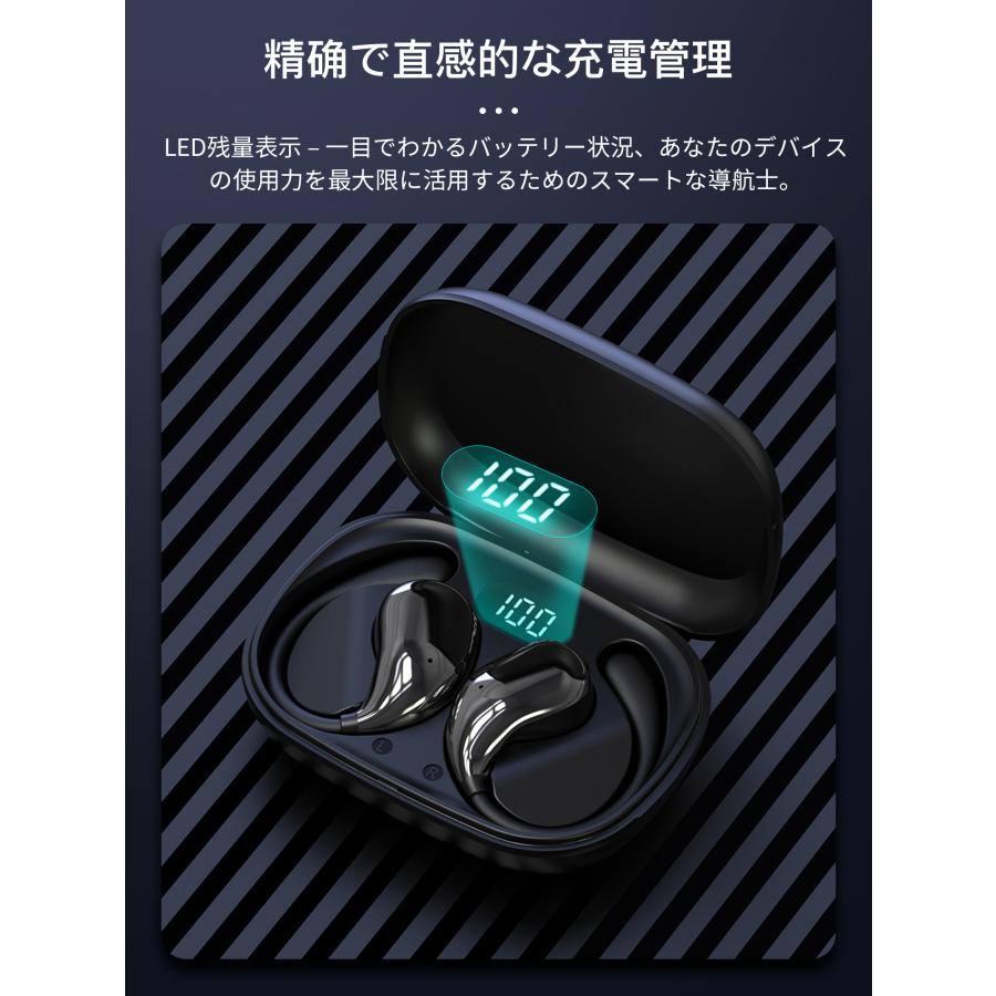 1399円新春特価中 ワイヤレスイヤホン 骨伝導イヤホン iPhone Android対応 Bluetooth5.4 コードレスイヤホン 音漏れ防ぐ スポーツ 超軽量 超長待機 耳掛け式 | WAPIK | 10