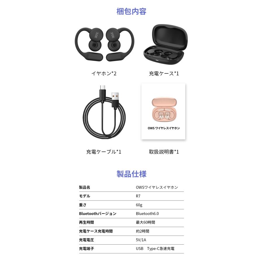 WAPIK ワイヤレスイヤホン イヤホン 高音質HiFi Bluetooth6.0 ノイズキ
