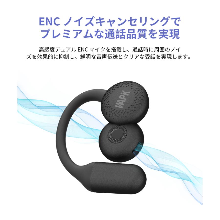 WAPIK ワイヤレスイヤホン イヤホン 高音質HiFi Bluetooth6.0 ノイズキ
