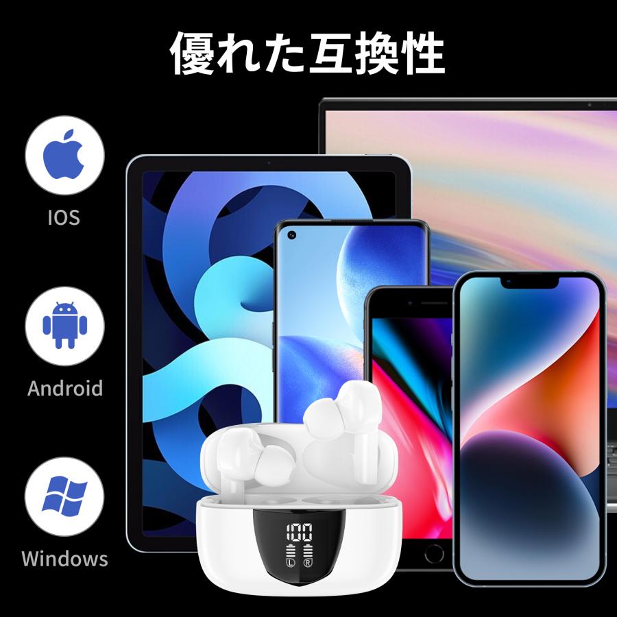 ワイヤレスイヤホン 5.3 Bluetooth HiFi 高音質 iPhone Android対応  ENCノイズキャンセリング 自動ペア ワイヤレス イヤホン 2024最新版 プレゼント | WAPIK | 11