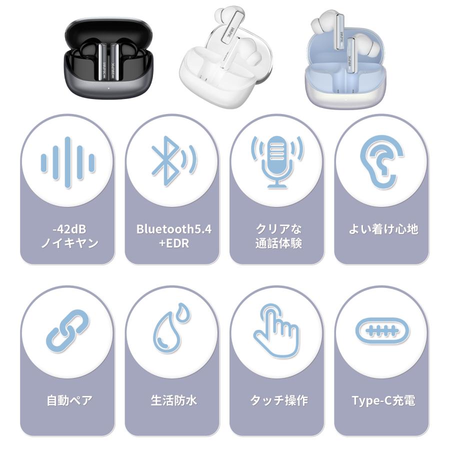 WAPIK 骨伝導イヤホン ワイヤレスイヤホン iPhone Android対応