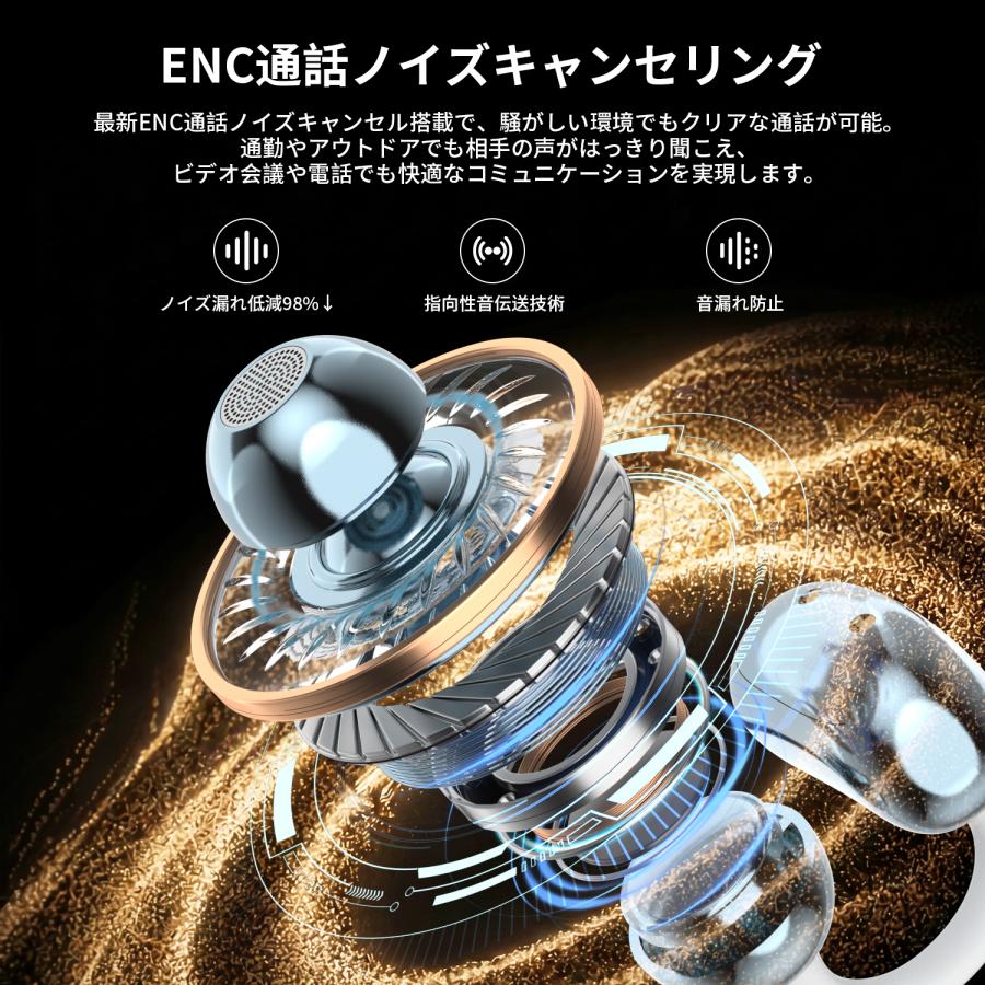 WAPIK ワイヤレスイヤホン イヤホン 高音質HiFi Bluetooth6.0 ノイズキ