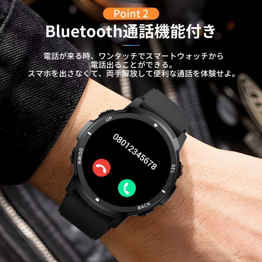 スマートウォッチ 1.39インチ画面 通話機能 丸型 腕時計 歩数計 日本語説明書 日本製センサー 活動量計 2024新発売 母の日 プ レゼントの画像