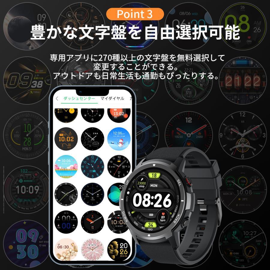 スマートウォッチ 1.39インチ画面 通話機能 丸型 腕時計 歩数計 日本語説明書 日本製センサー 活動量計 2024新発売 母の日 プ レゼントの画像