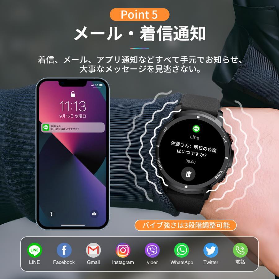 スマートウォッチ 1.39インチ画面 通話機能 丸型 腕時計 歩数計 日本語説明書 日本製センサー 活動量計 2024新発売 母の日 プ レゼントの画像