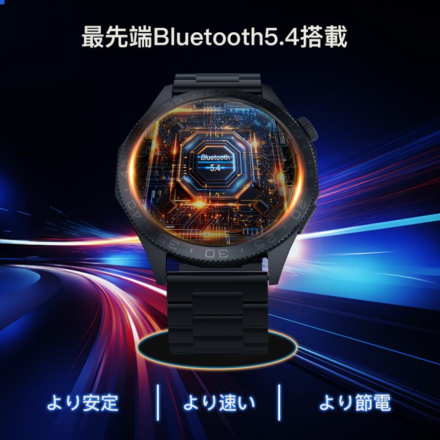 スマートウォッチ 1.43インチ大画面 通話機能付き 運動モード 日本製センサー 男女兼用 iphone対応 Android対応 Bluetooth通話機能 活動量計 歩数計 | WAPIK | 05