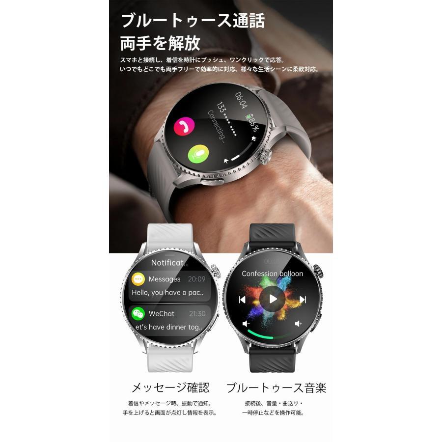 スマートウォッチ ウォッチ 丸型 Bluetooth 5.4 通話機能 血中酸素 皮膚温度測定 活動量計 心拍計 健康管理 運動モード 腕時計 丸型 着信通知 睡眠 | WAPIK | 10