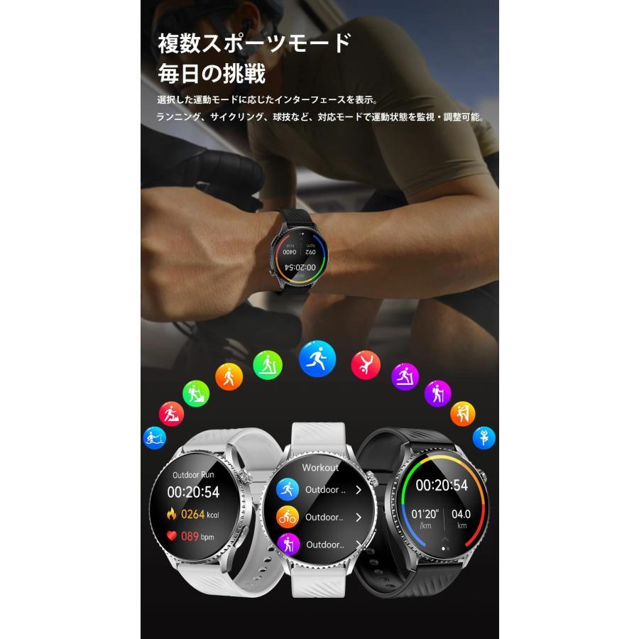 スマートウォッチ ウォッチ 丸型 Bluetooth 5.4 通話機能 血中酸素 皮膚温度測定 活動量計 心拍計 健康管理 運動モード 腕時計 丸型 着信通知 睡眠 | WAPIK | 11