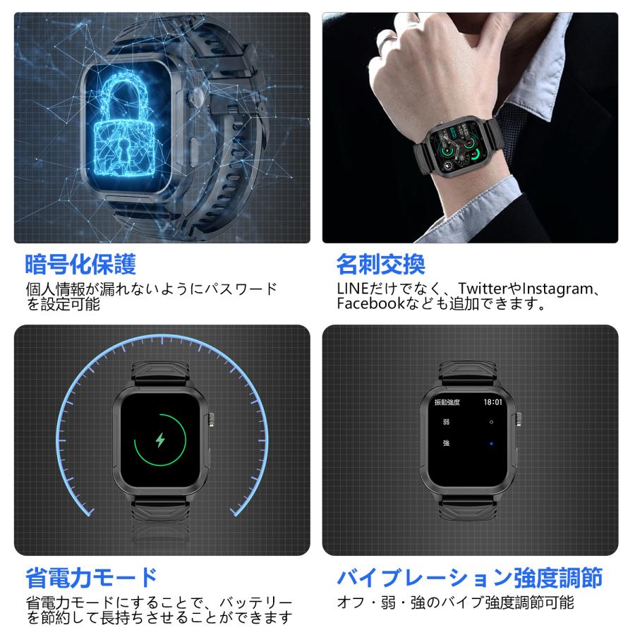 WAPIK スマートウォッチ 業界初 AMOLED 1.96インチ 通話機能 超高