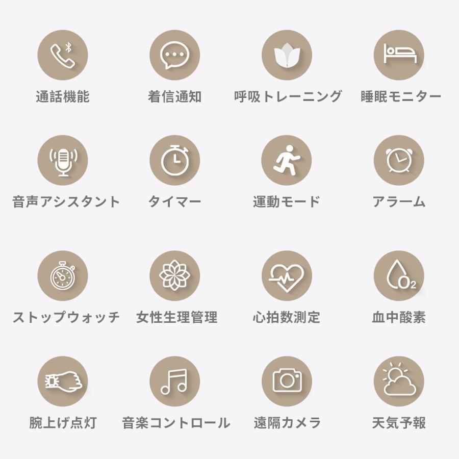 スマートウォッチ 1.43インチ大画面 通話機能付き 運動モード 日本製センサー 男女兼用 iphone対応 Android対応 Bluetooth通話機能 活動量計 歩数計の画像