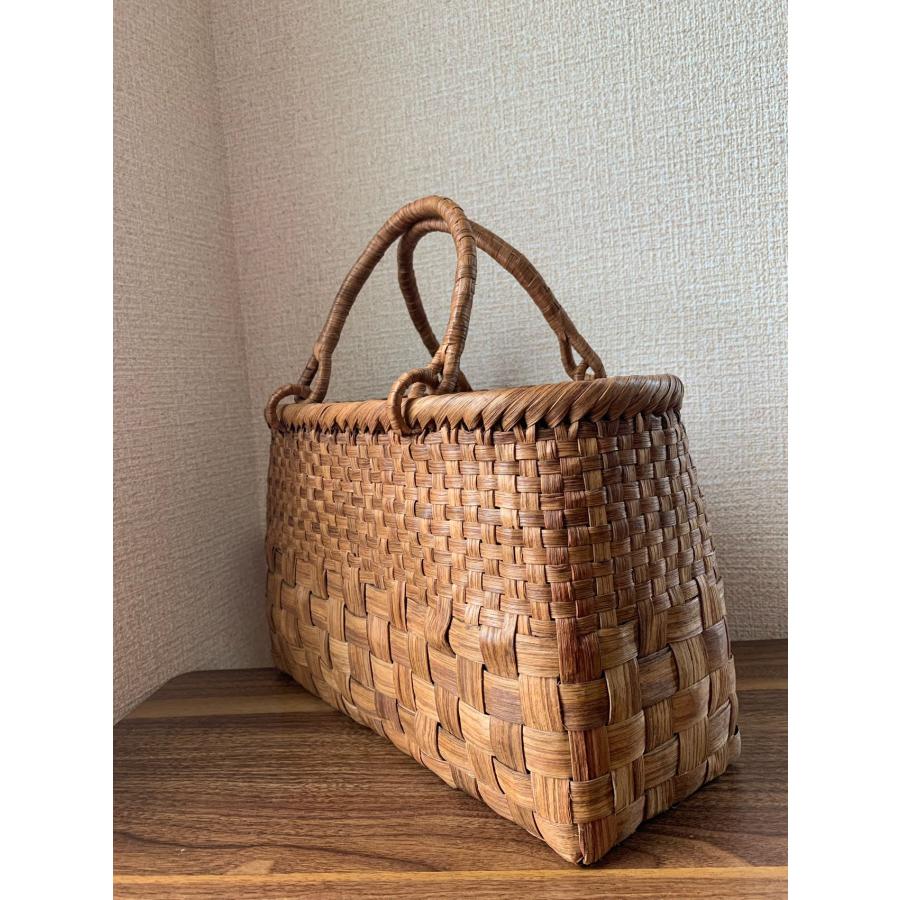 山葡萄 山葡萄かごバッグ 手作り 籠バッグ 市松編み 内布あり 和服 