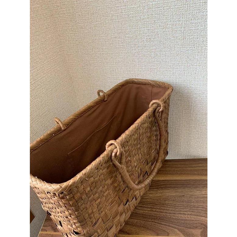 山葡萄 山葡萄かごバッグ 手作り 籠バッグ 市松編み 内布あり 和服