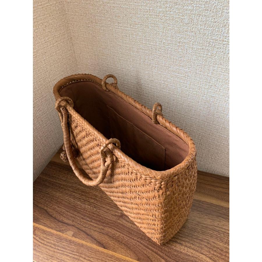 山葡萄 山葡萄かごバッグ 手作り 籠バッグ 細ひご チャーム付き 内布あり 和服バッグ ゆかたバッグ レディースバッグ (約)幅32×本体高さ21.5×マチ10cm_6