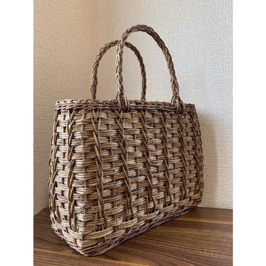 アケビ 通草 かごバッグ 内布あり (約)幅32.5×本体高さ24×マチ11cm