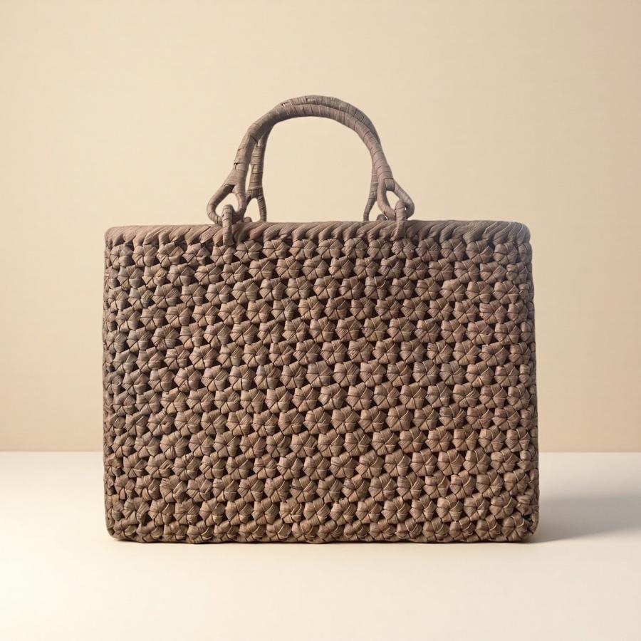 国産山葡萄 山葡萄かごバッグ 手作り 籠バッグ 花編み 内布あり  