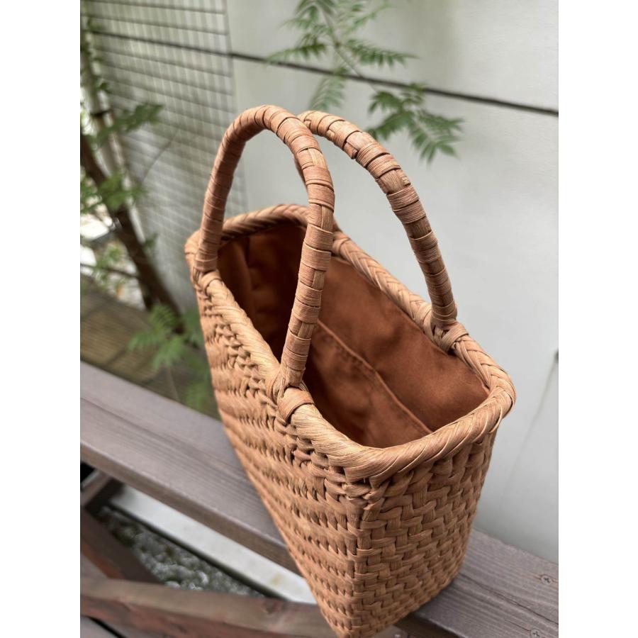 国産山葡萄 山葡萄かごバッグ 手作り 籠バッグ 網代編み 内布