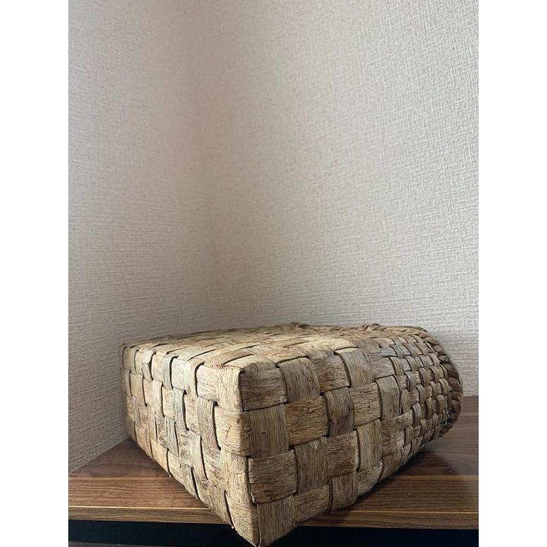 胡桃 くるみかごバッグ 手作り 籠バッグ 市松編み Lサイズ 内布 胡桃 くるみかごバッグ 手作り 籠バッグ 市松編み Lサイズ 内布