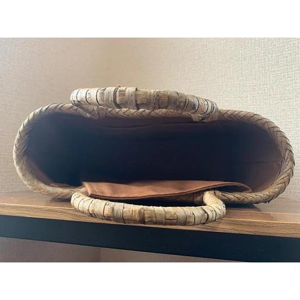 胡桃 くるみかごバッグ 手作り 籠バッグ 市松編み Lサイズ 内布 胡桃 くるみかごバッグ 手作り 籠バッグ 市松編み Lサイズ 内布