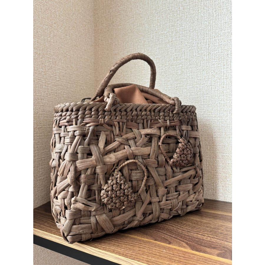 一点物】国産山葡萄 山葡萄かごバッグ 手作り 籠バッグ 細ひご・太ひご