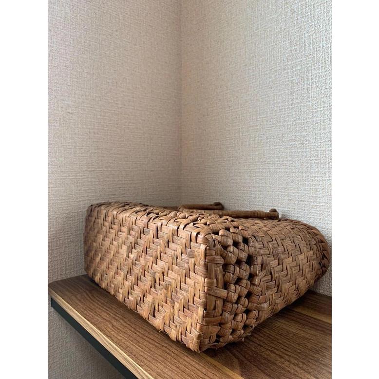 山葡萄 山葡萄かごバッグ 手作り 籠バッグ 網代編み、石畳編み 内布