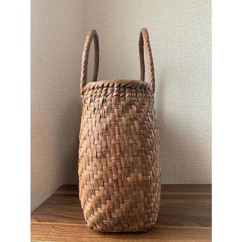 order まるい山葡萄かごバッグ Lサイズ 山葡萄 山葡萄籠バッグ 手作り 山葡萄かごバッグ 内布あり 網代
